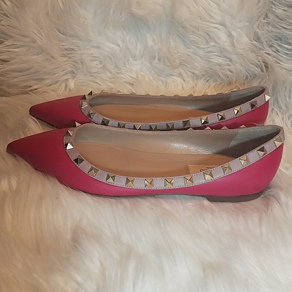 Valentino "Rockstud" 2017 Pink Flats - Picture 2 of 6